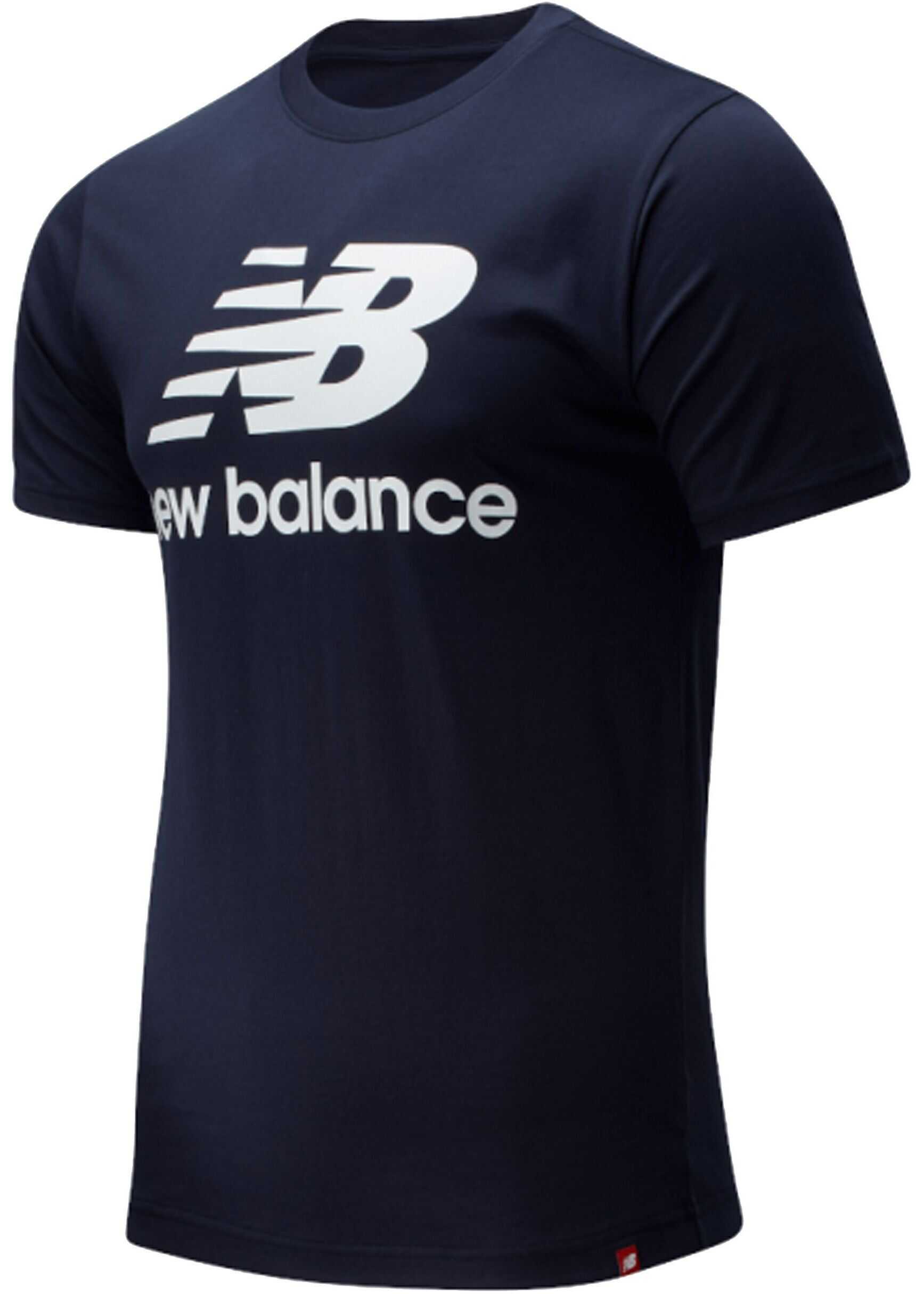 New Balance Essentials Stacked Logo Tee Bleumarin