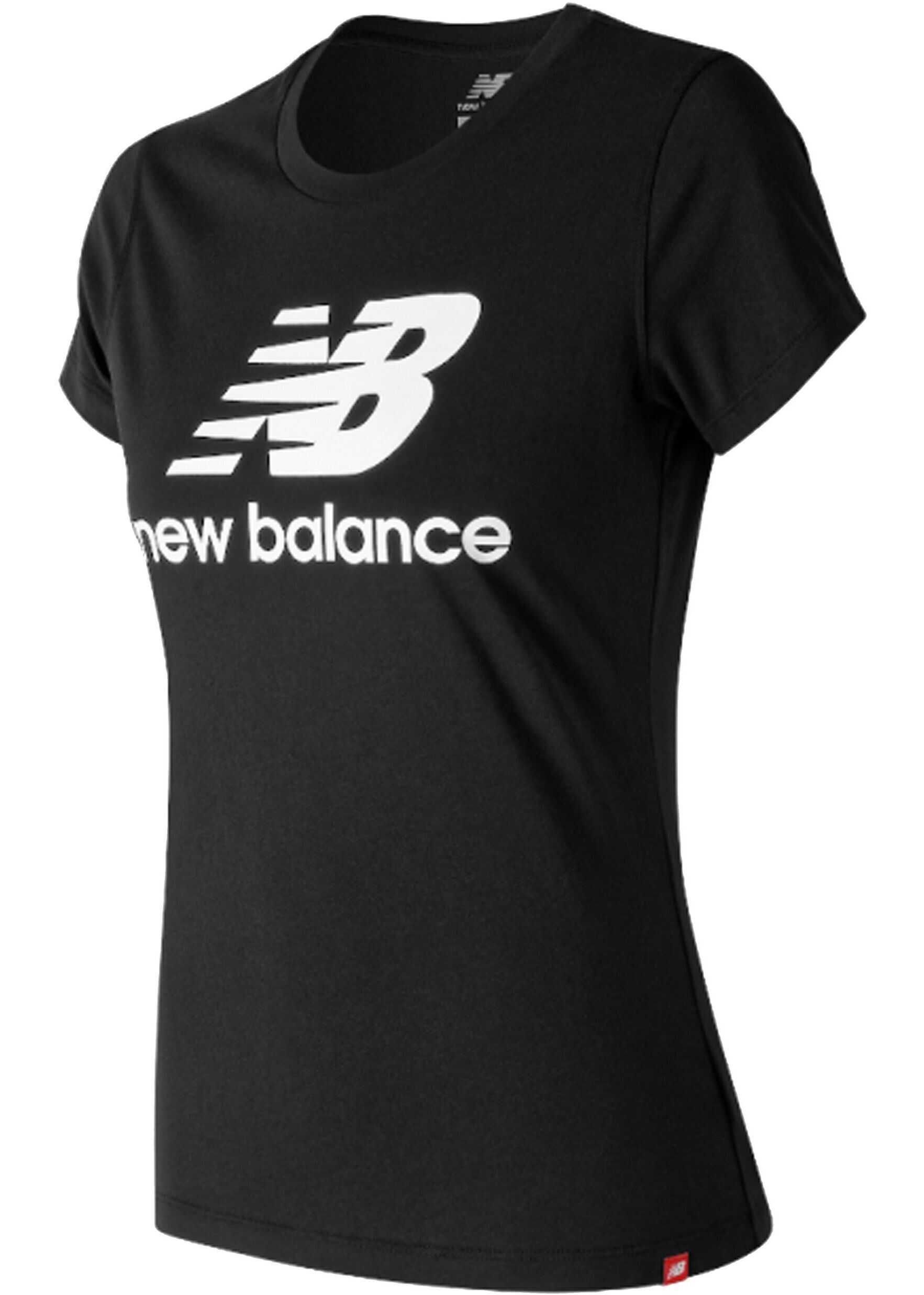 New Balance Essentials Stacked Logo Tee Negru