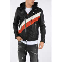 Geci de piele Leather Hoodie L-SOLOVE Jacket Barbati