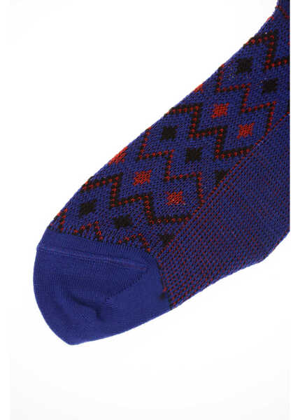 Sosete Prada Virgin Wool Chevron Socks Violet Barbati (BM 7963482) 4