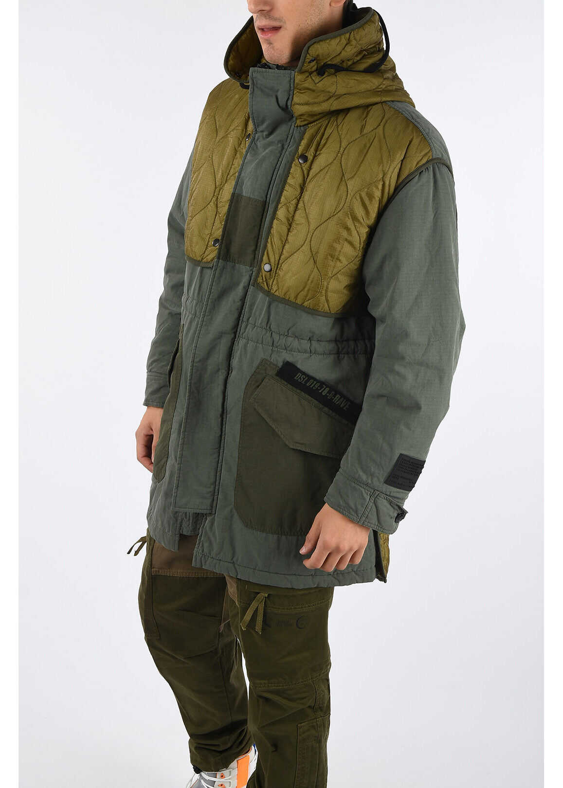 Diesel Nylon and Cotton W-KOVIK Parka GREEN