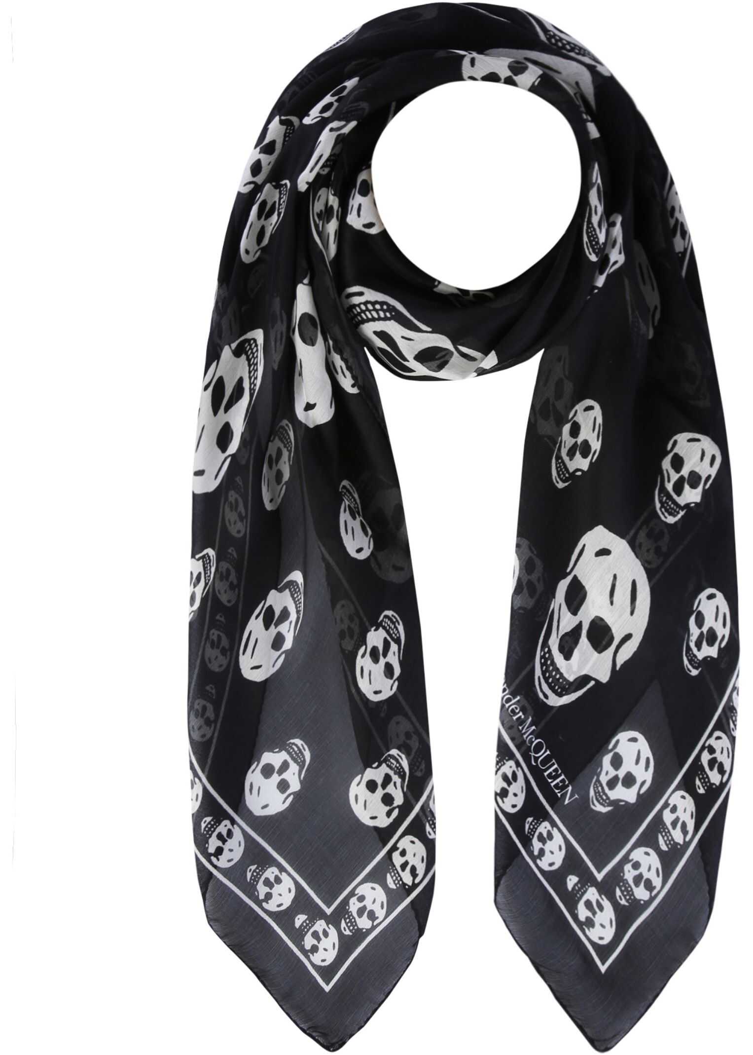 Alexander McQueen Classic Skull Scarf BLACK