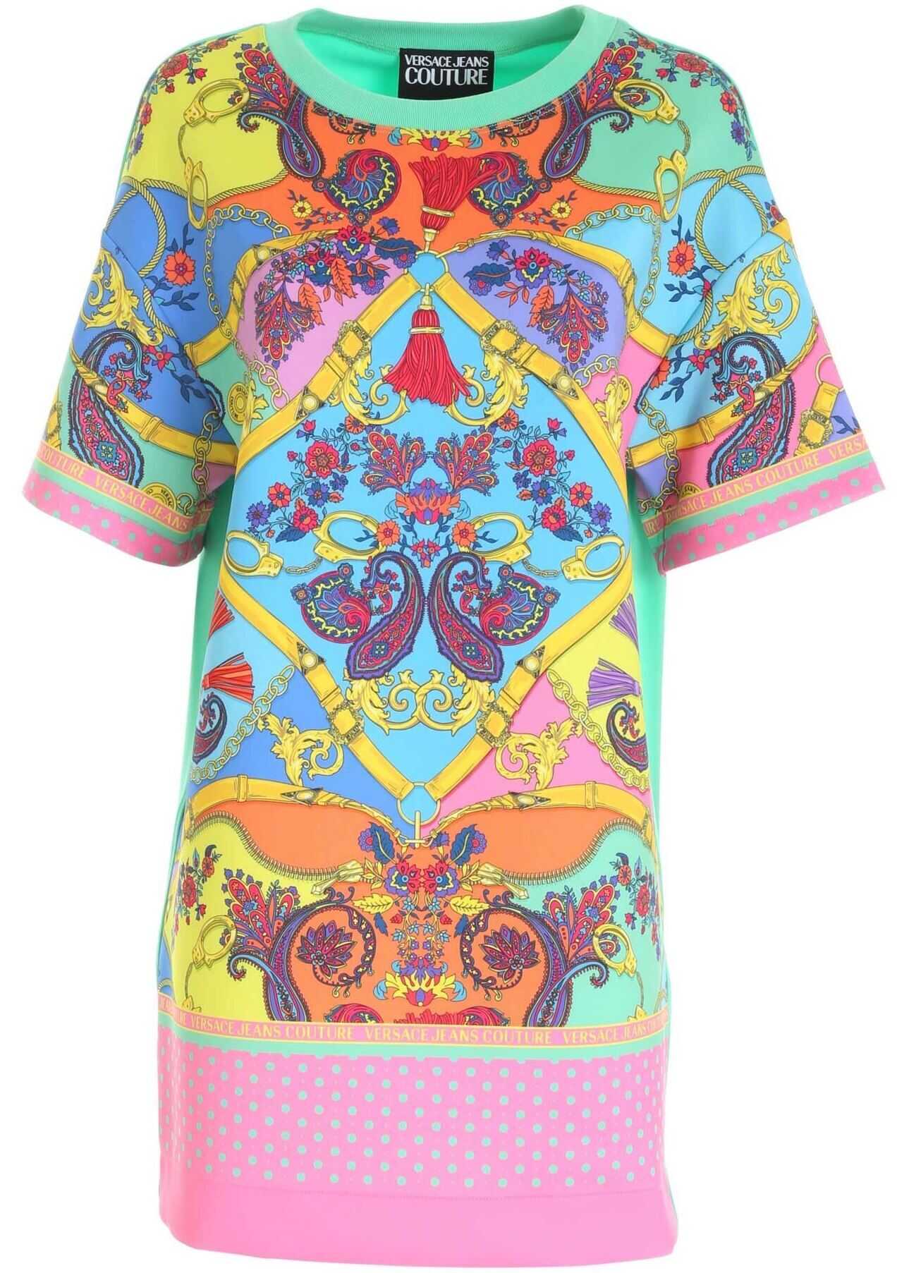 Versace Jeans Couture Paisley Print Multicolor Dress Multi