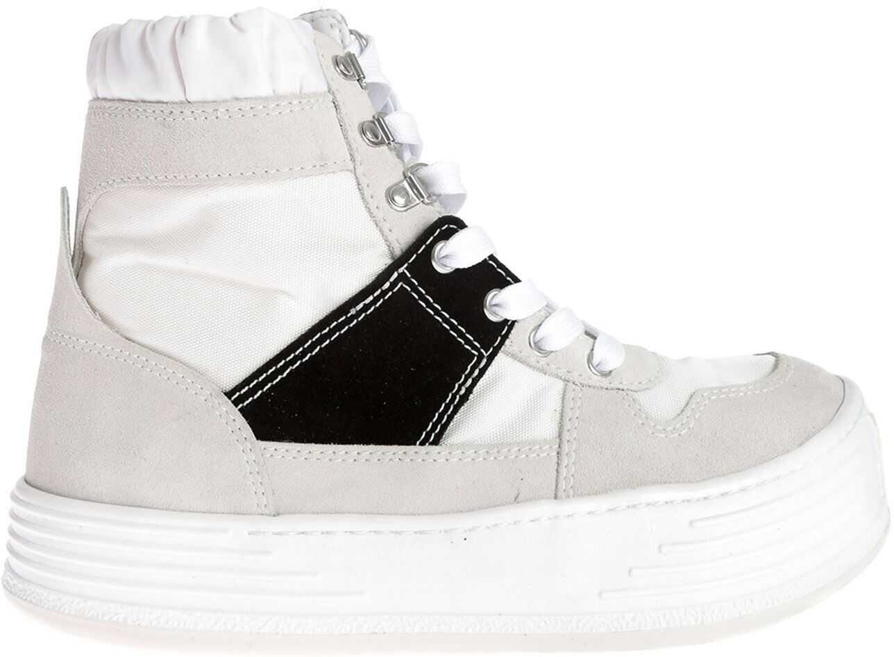 Palm Angels Snow High Top Sneakers In White Cream
