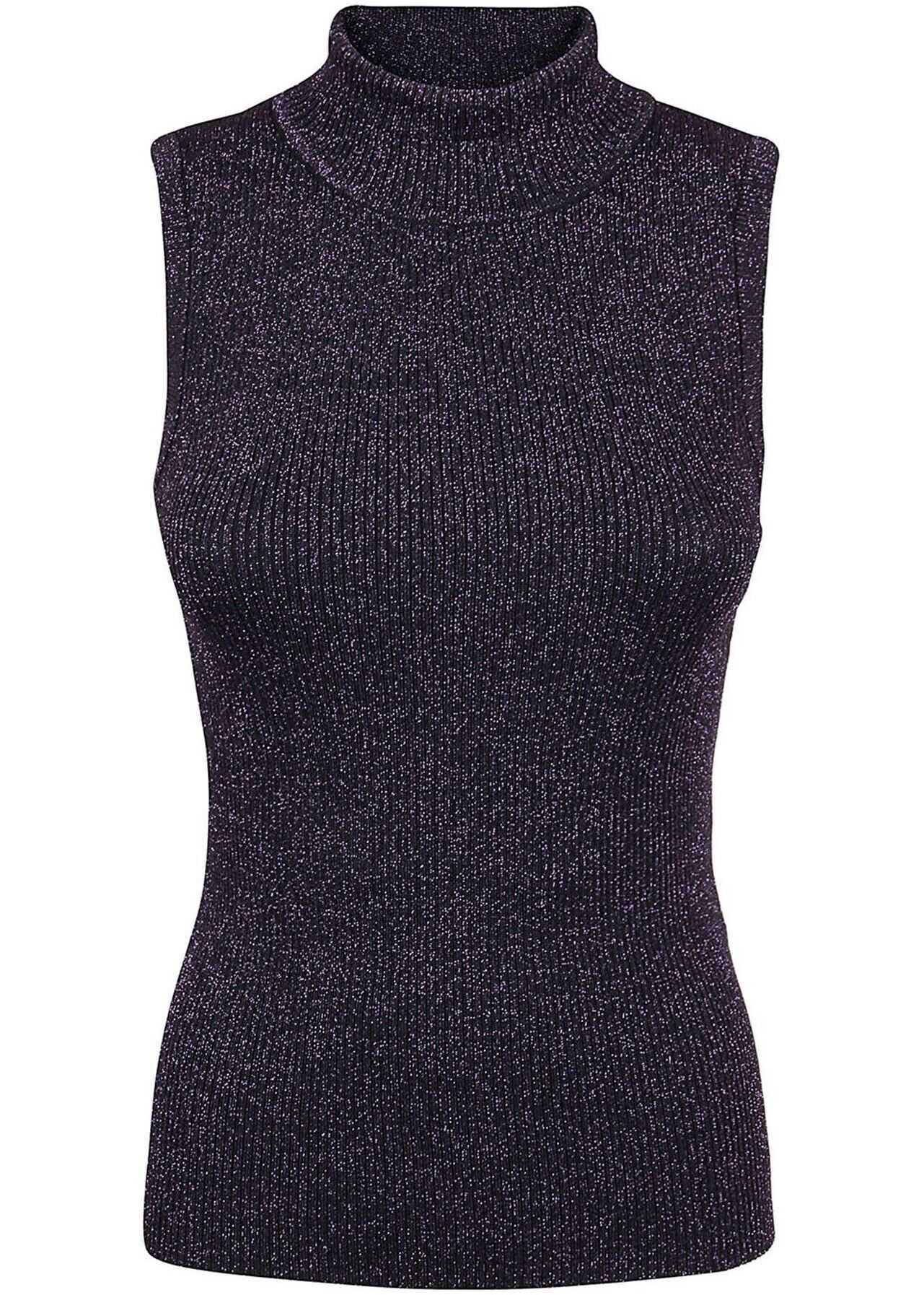 Pinko Ask Pull Lurex Top In Dark Purple* Purple
