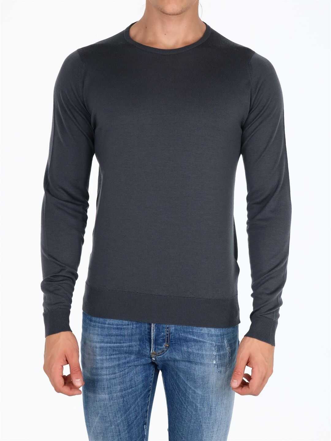 John Smedley Merino Wool Sweater Gray Grey