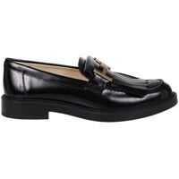 Mocasini Brushed Leather Loafers In Black Femei
