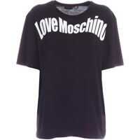 Tricouri LOVE Moschino Lettering Logo T-Shirt In Black