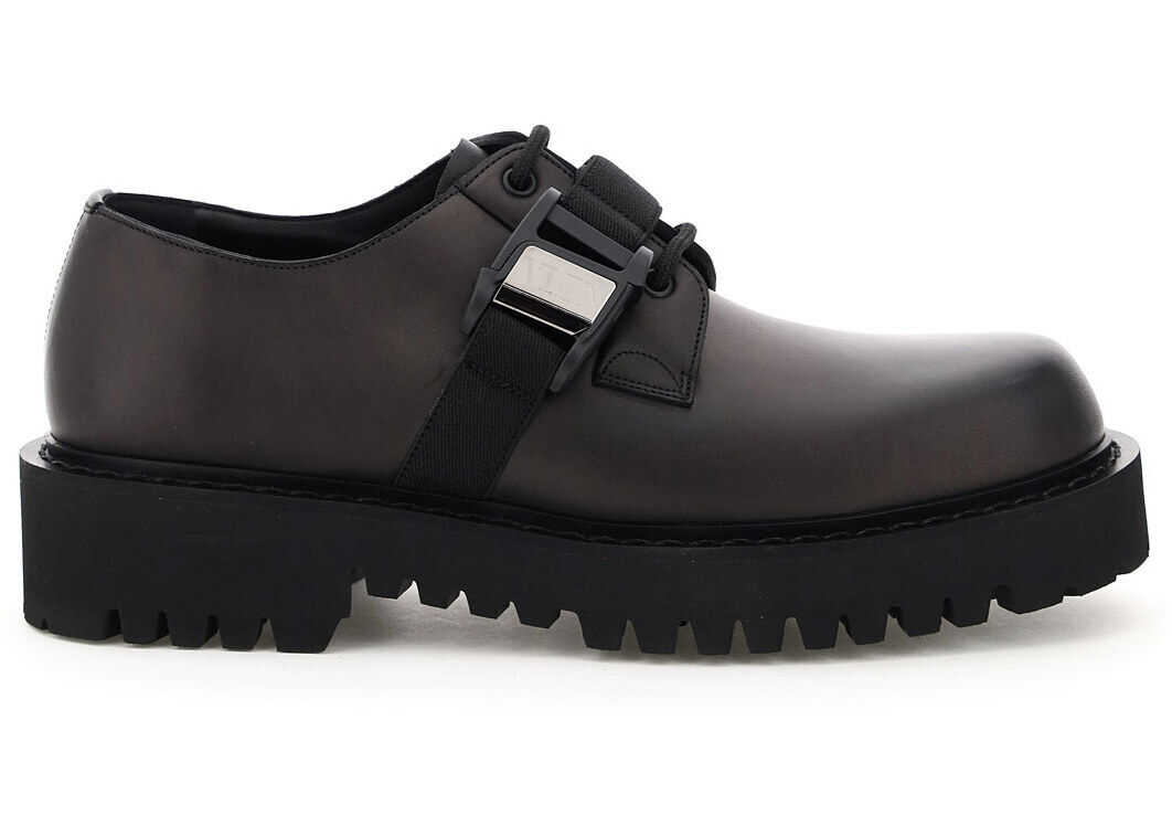 Vltn Buckle Leather Lace Up
