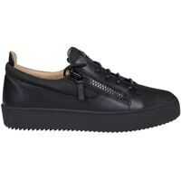 Sneakers Giuseppe Zanotti Frankie Mesh And Leather Sneakers In Black