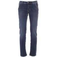 Blugi drepti Green Logo Faded Jeans In Blue Barbati