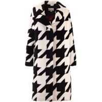 Blanuri Houndstooth Coat In Black And White Femei
