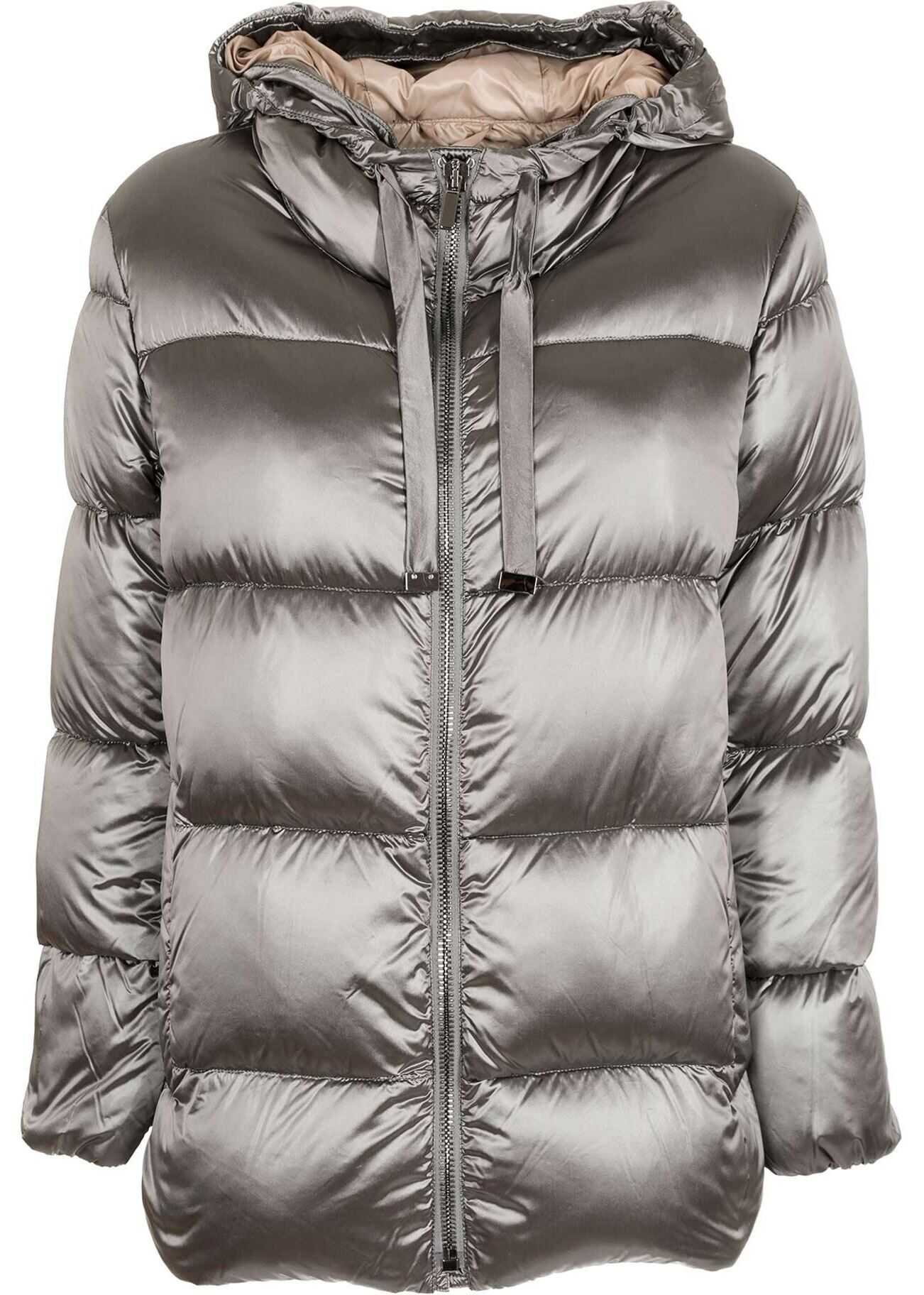 Max Mara The Cube Spacey Down Jacket In Cromo Color Silver