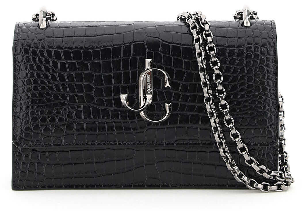 Jimmy Choo Bohemia Croco Print Leather Mini Bag* BLACK