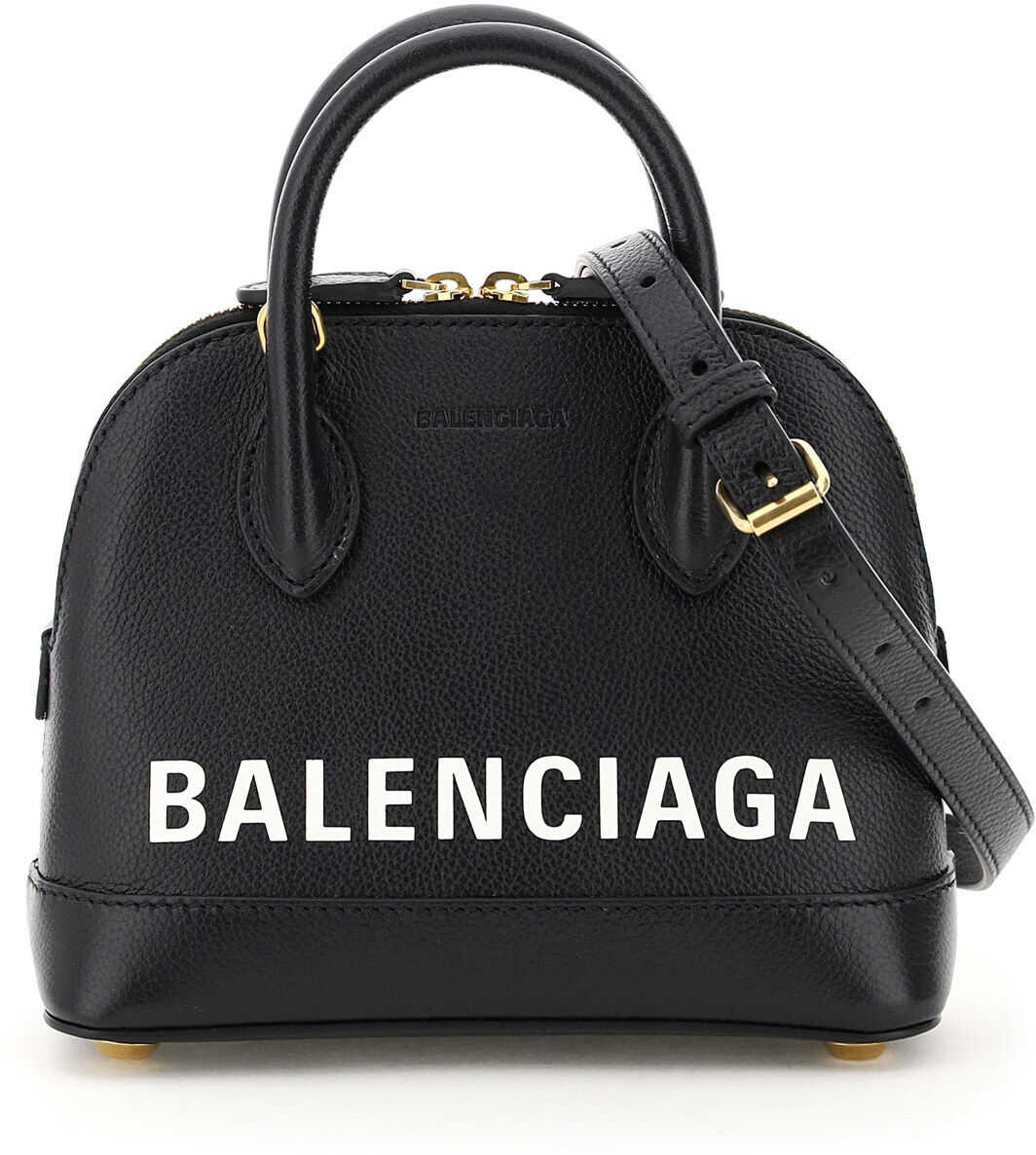 Balenciaga Ville Xxs Bag With Logo BLK WHT