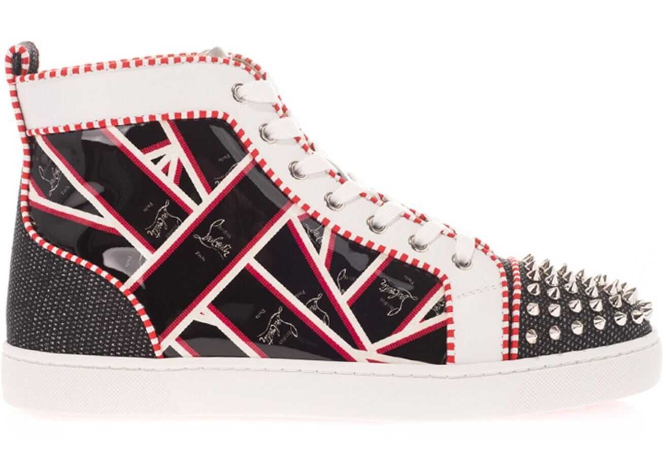 Christian Louboutin Lou Spikes Orlato Sneakers In Red And Black Red