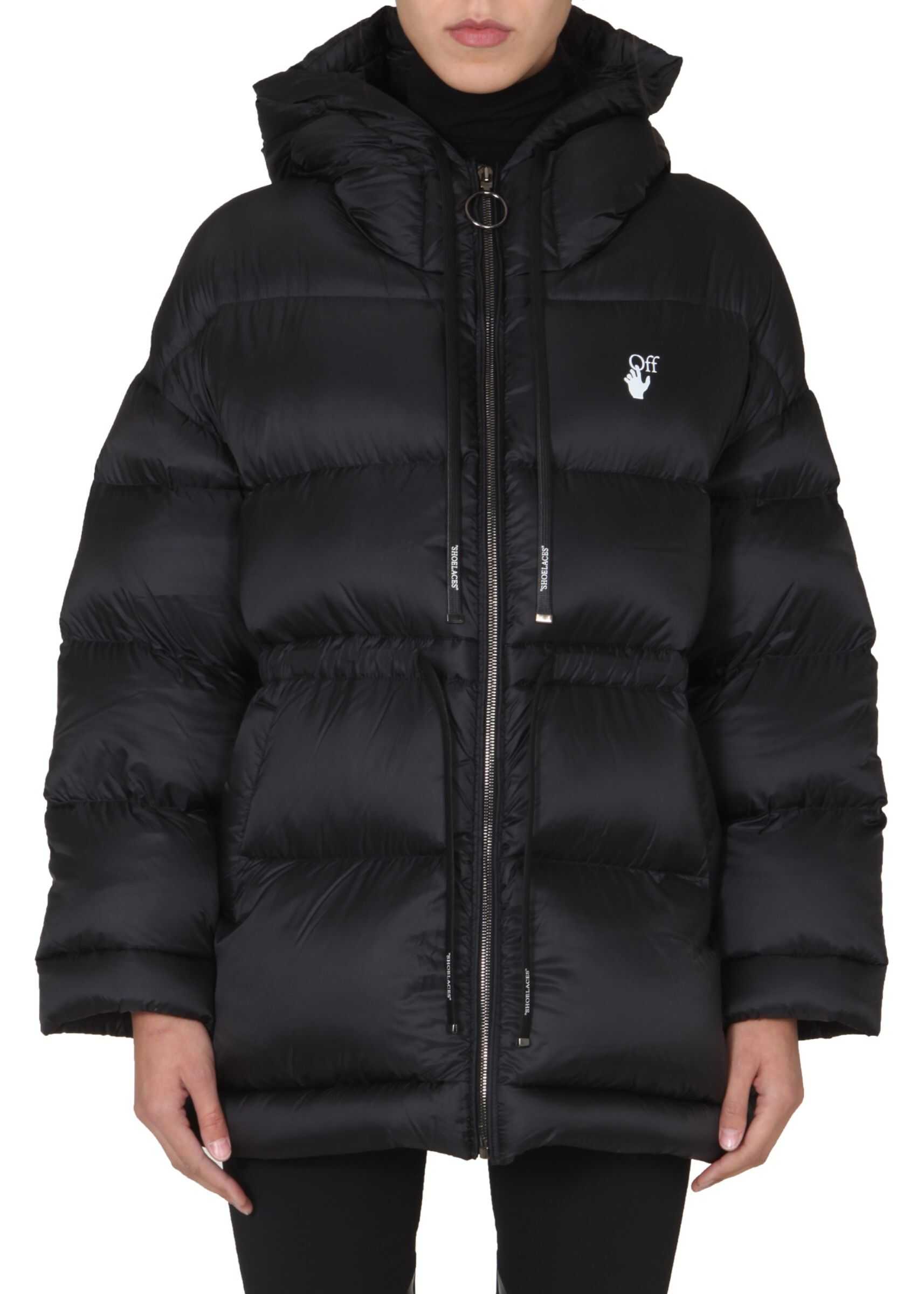 Off-White Down Jacket With Coulisse BLACK