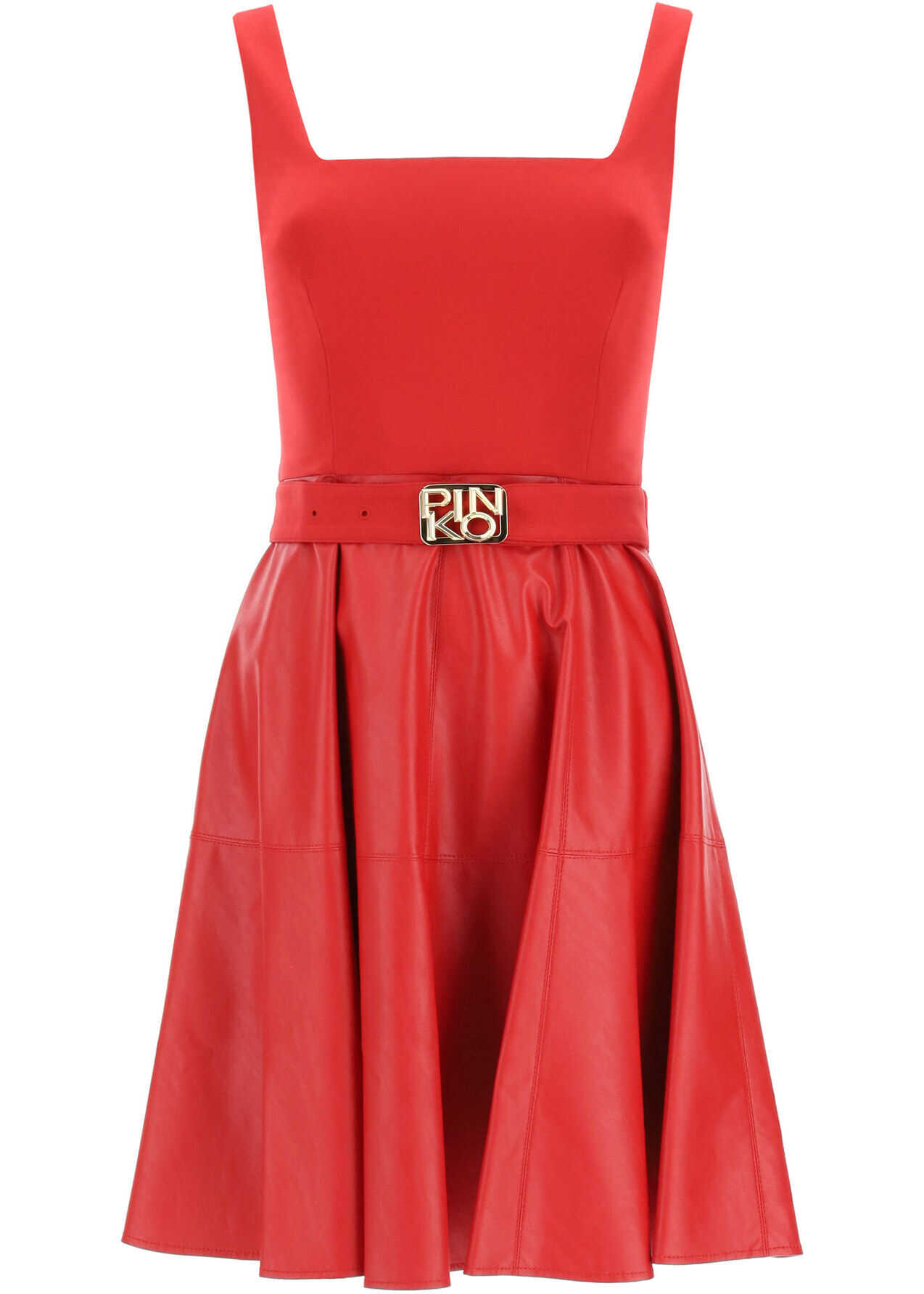 Pinko Oliviero Belted Mini Dress ROSSO CHILI