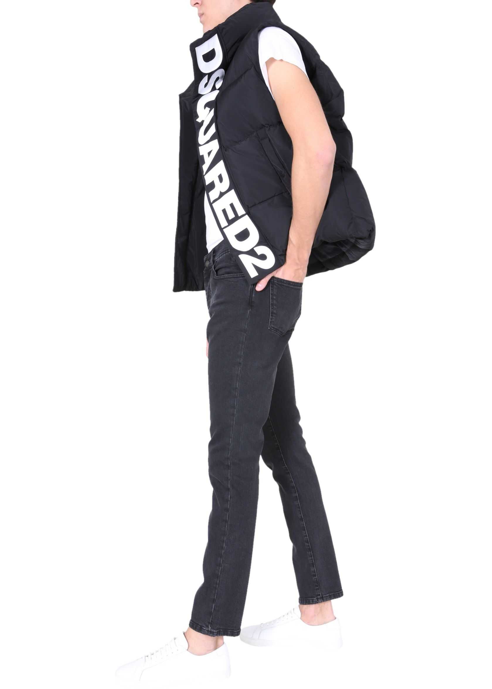 DSQUARED2 Sleeveless Hooded Down Jacket BLACK