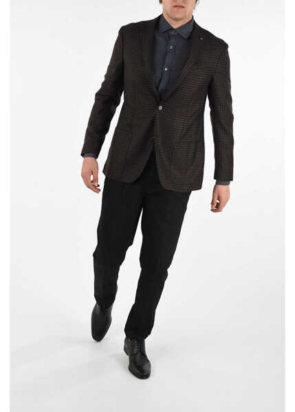 Sacouri elegante CORNELIANI Cc Collection Shephards Check Cashmere Drop 6R 2-Button Rig Brown Barbati (BM 8024208) 2