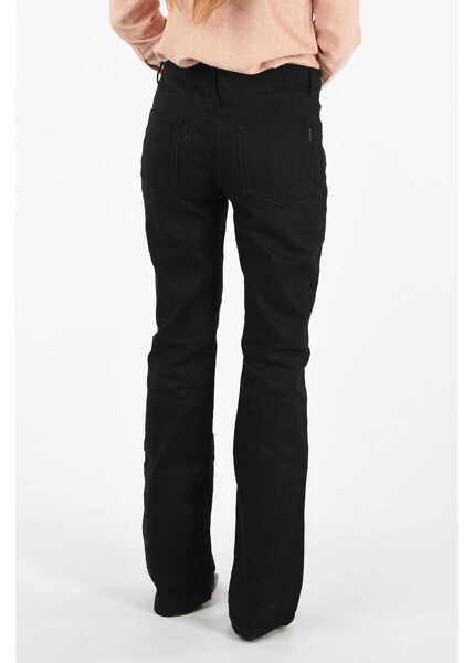Blugi skinny Saint Laurent High Rise Boot Cut Jeans With Logoed Buttons 21Cm Black Femei (BM 8025060) 2