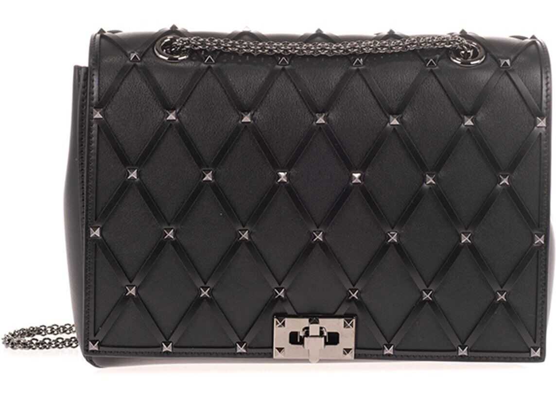 Valentino Garavani Beehive Chain Bag In Black Black