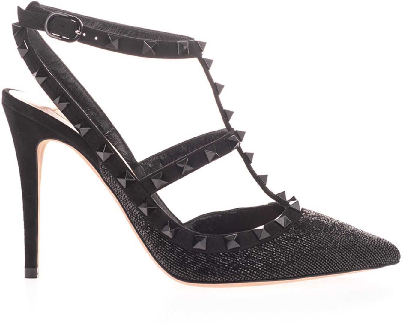 Valentino Garavani Beaded Rockstud Pumps In Black Black