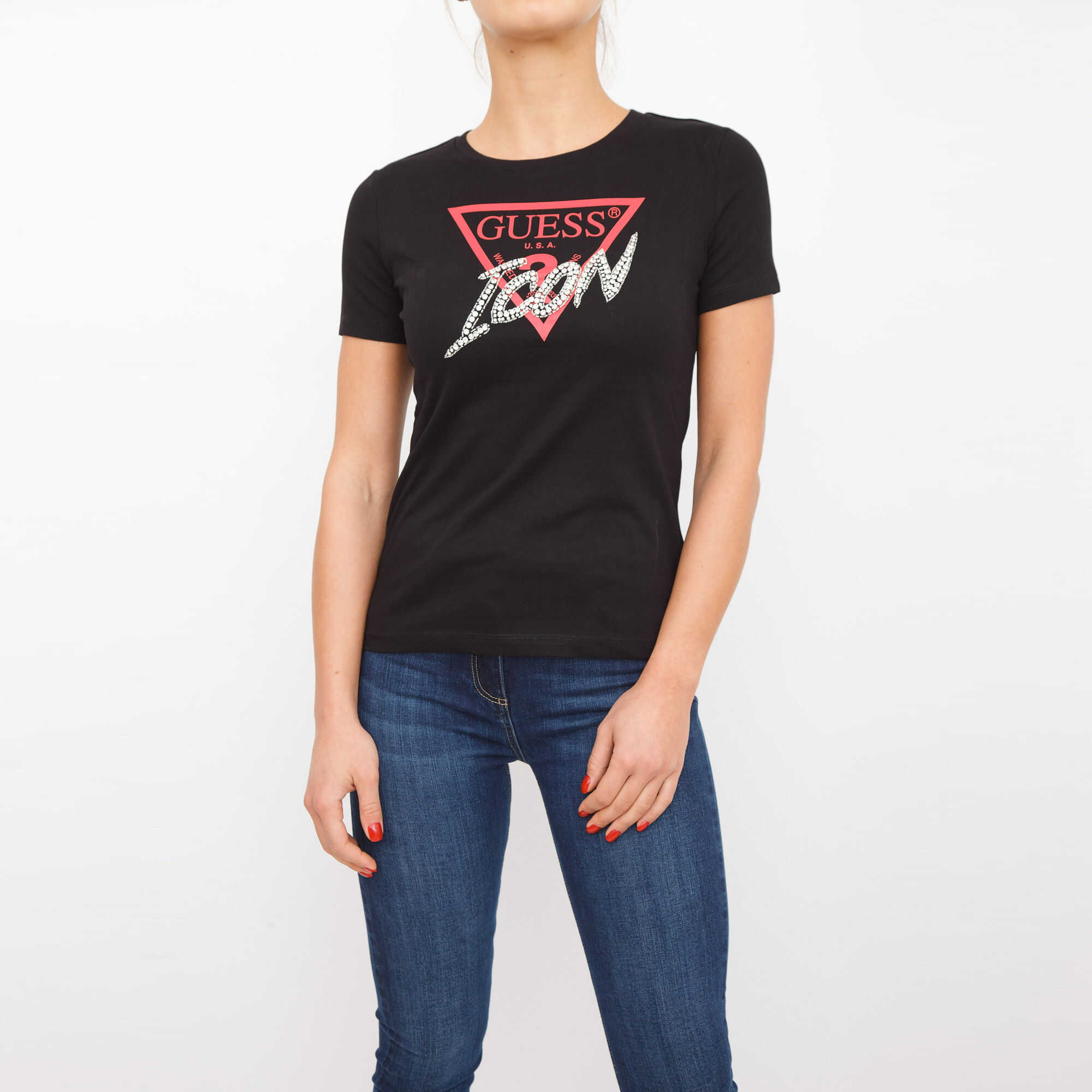 GUESS TSHIRT MANICA CORTA NERO