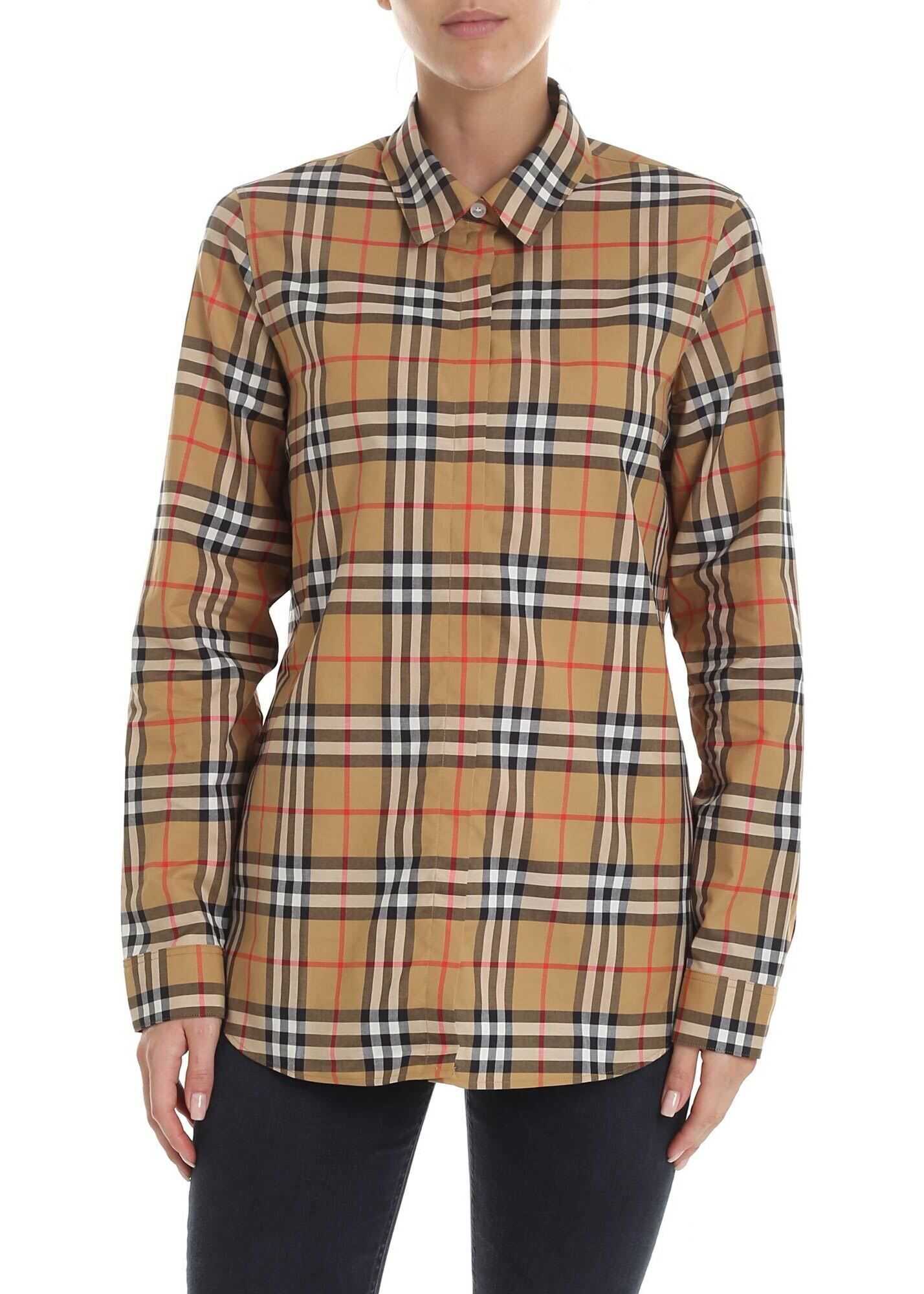 Burberry Crow Shirt In Check Motif* Beige