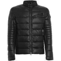 Geci de iarna Faux Leather Puffer Jacket In Black Barbati