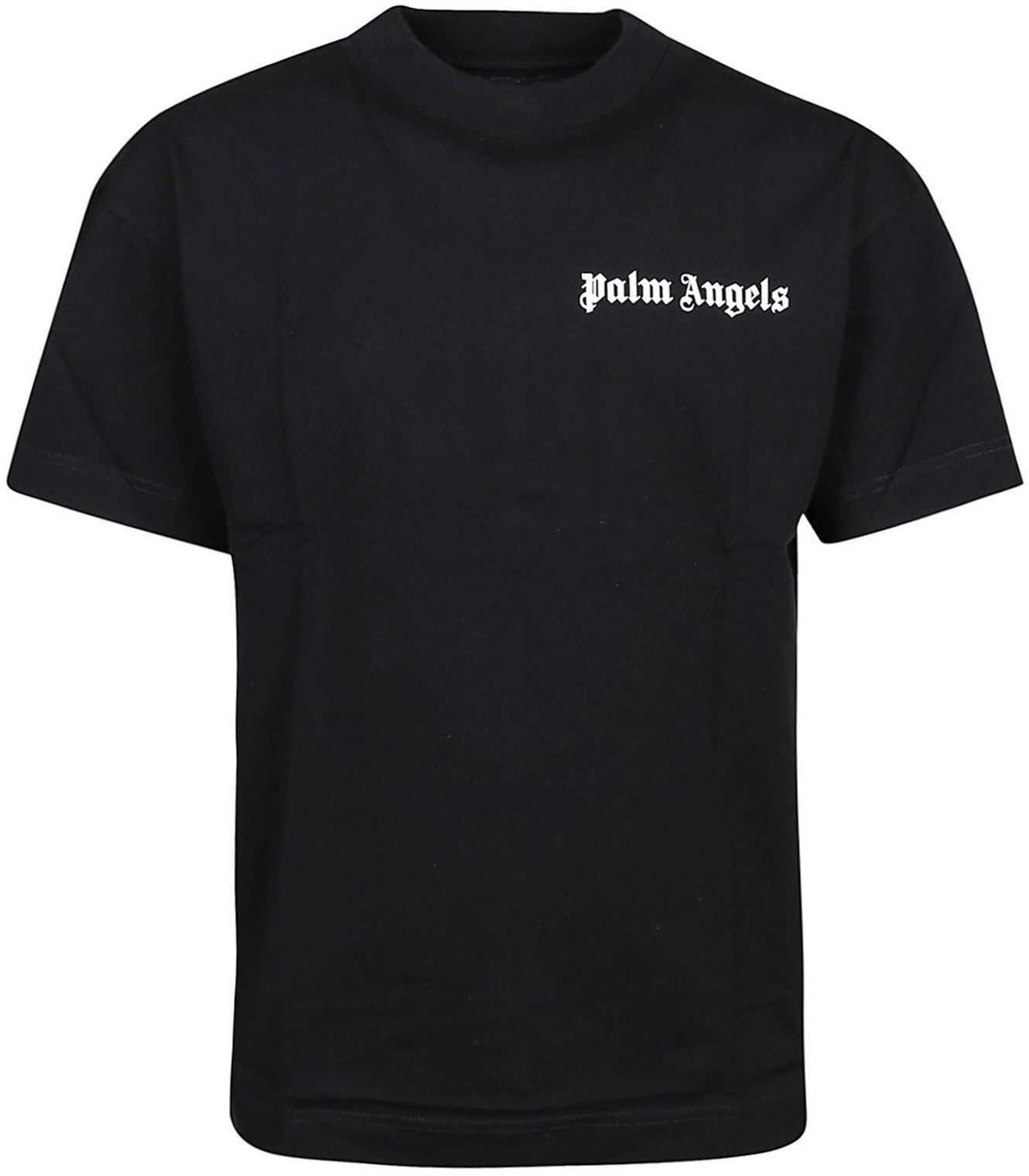 Palm Angels Two Cotton T-Shirts Set In Black And White Black