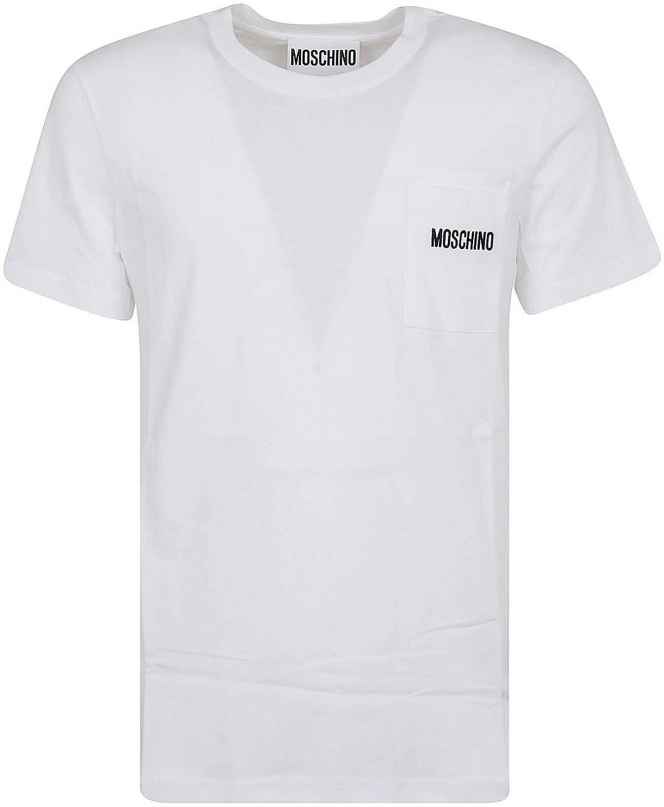 Moschino Branded Patch Pocket T-Shirt In White White