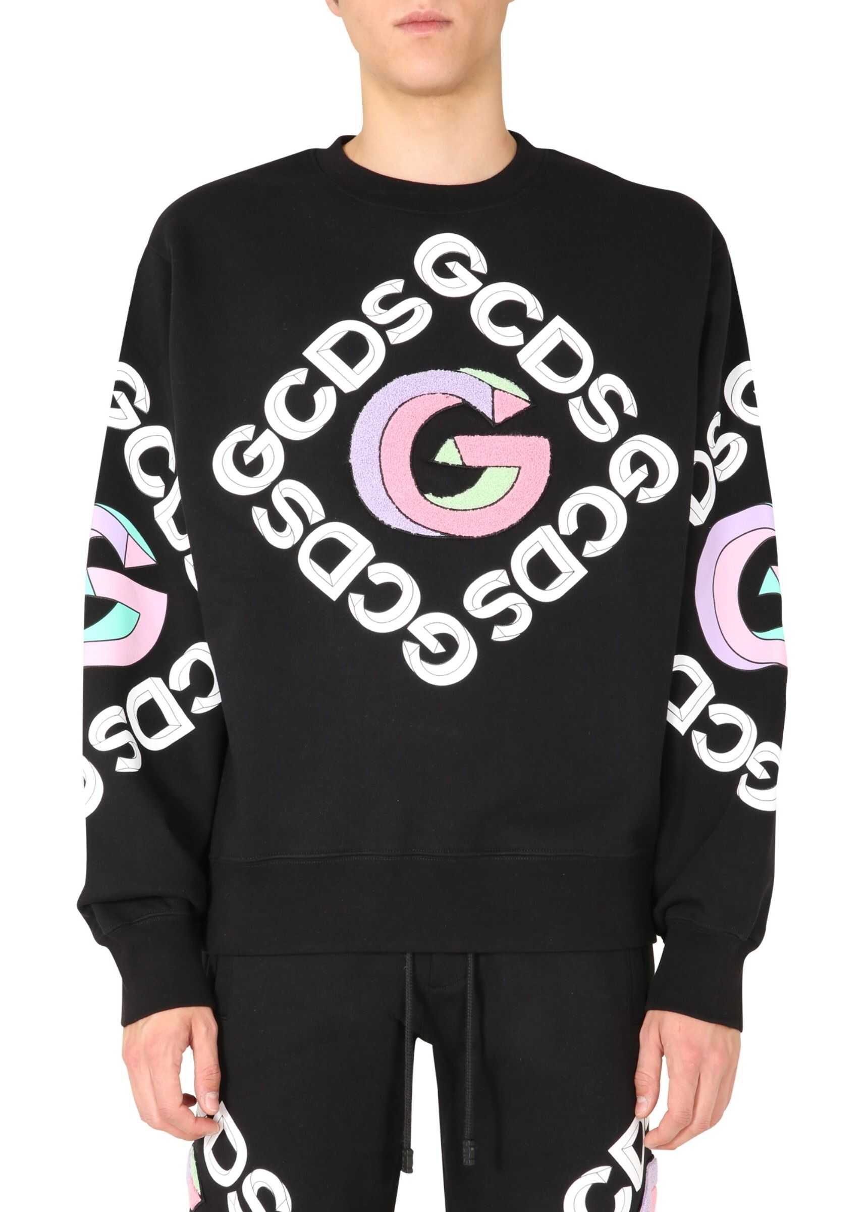 GCDS Crew Neck Sweatshirt BLACK