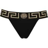 Chiloti Greek Logo Cheeky Thongs Slip In Black Femei