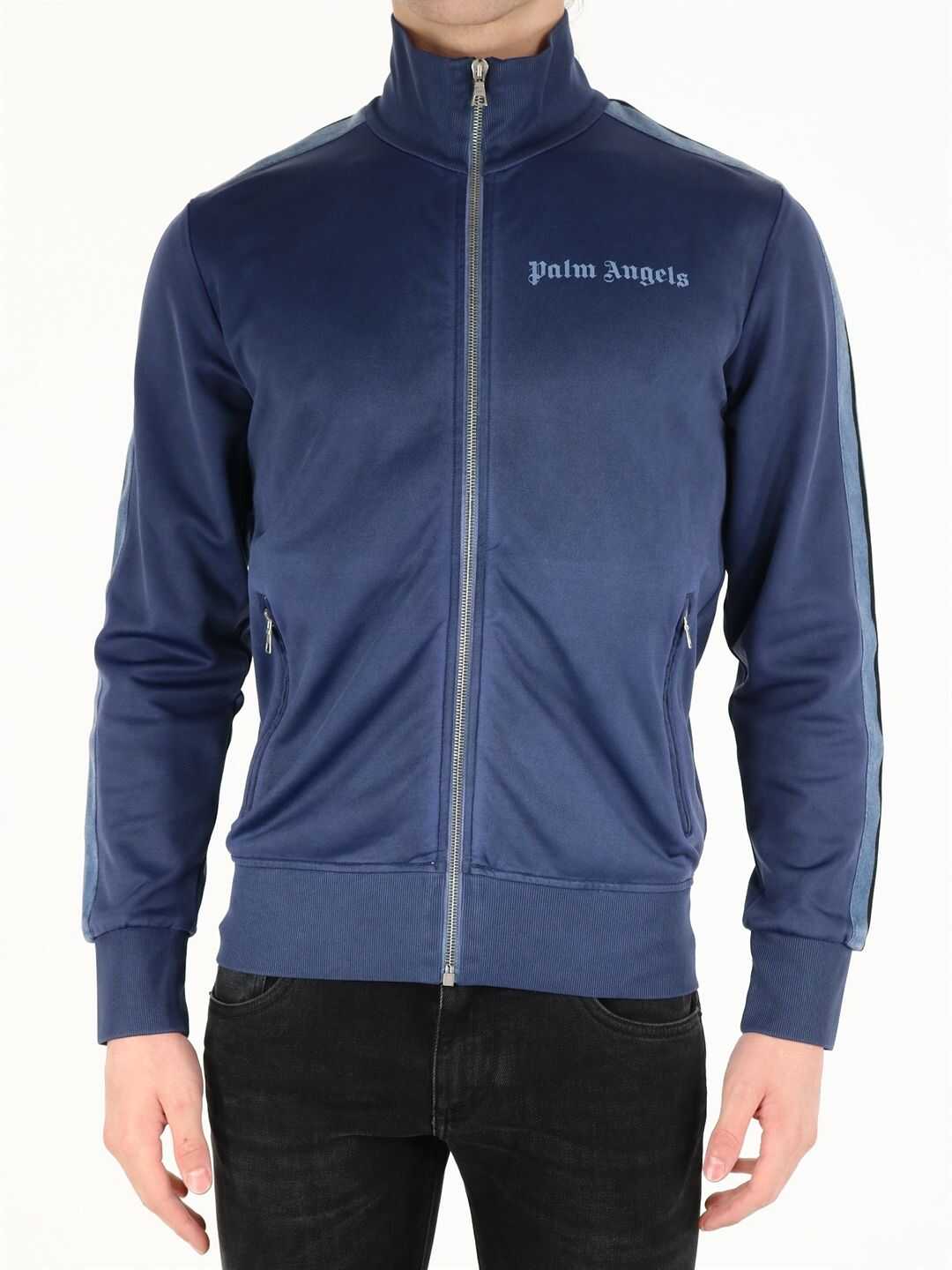 Palm Angels Garment Dyed Track Jacket PMBD001F20FAB003 Blue