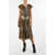 Maison Margiela Metallic Faux Leather Draped Empire Dress Gold