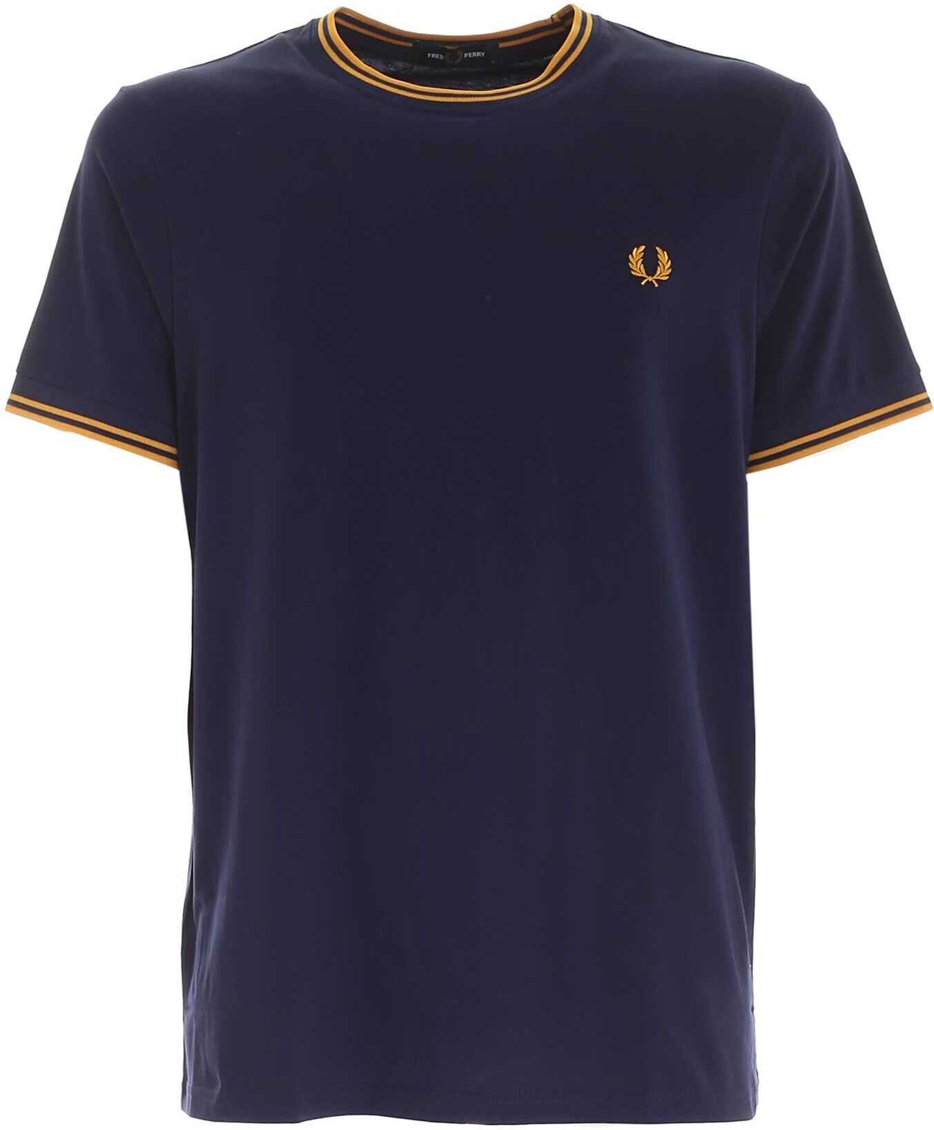 Fred Perry Logo T-Shirt In Blue Blue