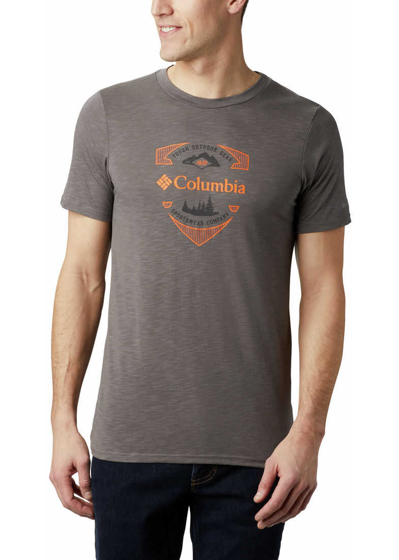 Columbia Nelson Point Graphic Ss Shirt 1773021 City Grey