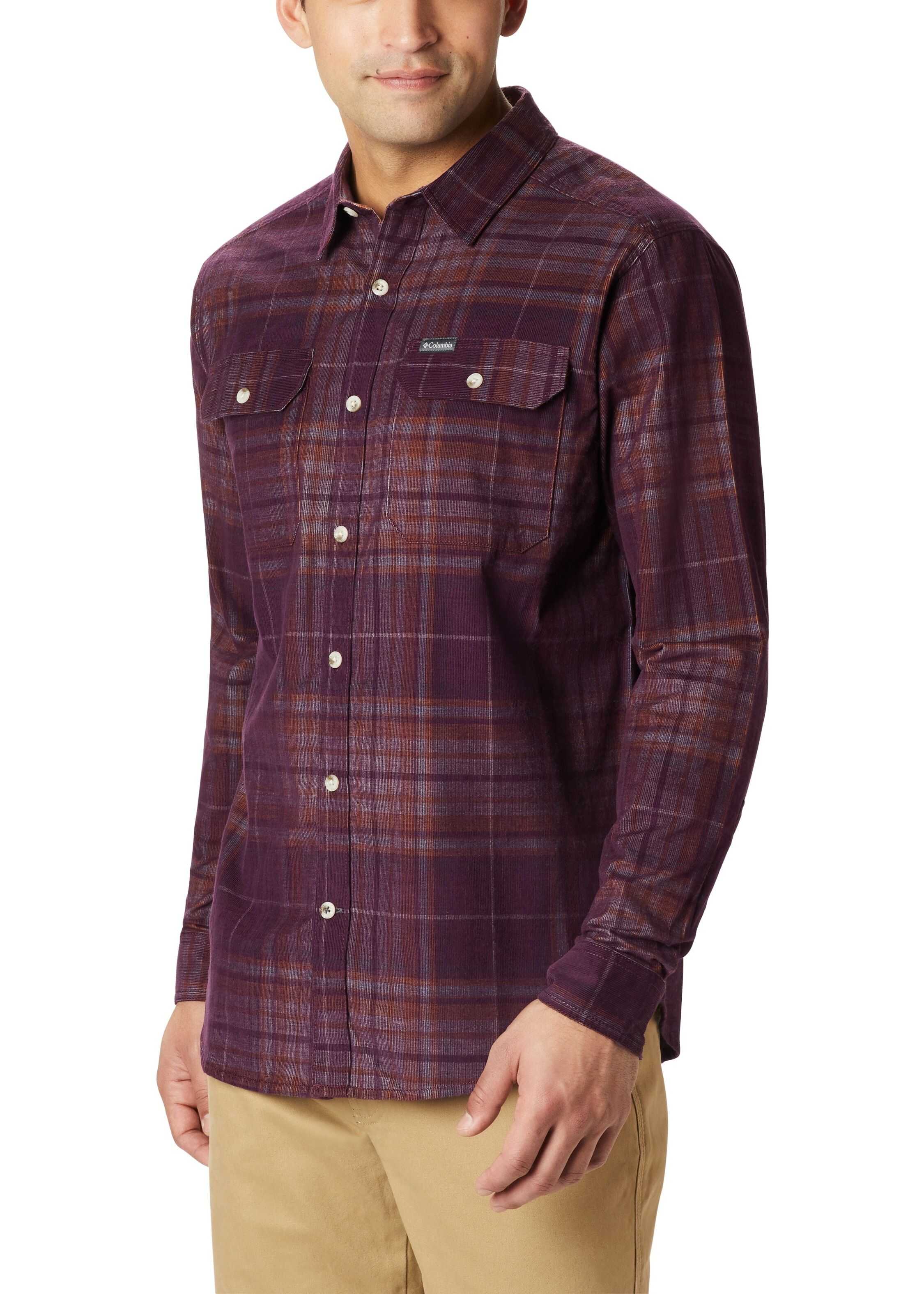 Columbia Flare Gun Corduroy Shirt AM0265 Black Cherry Large Tartan