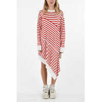 Rochii scurte MM6 Striped Knit Asymmetric Dress Femei