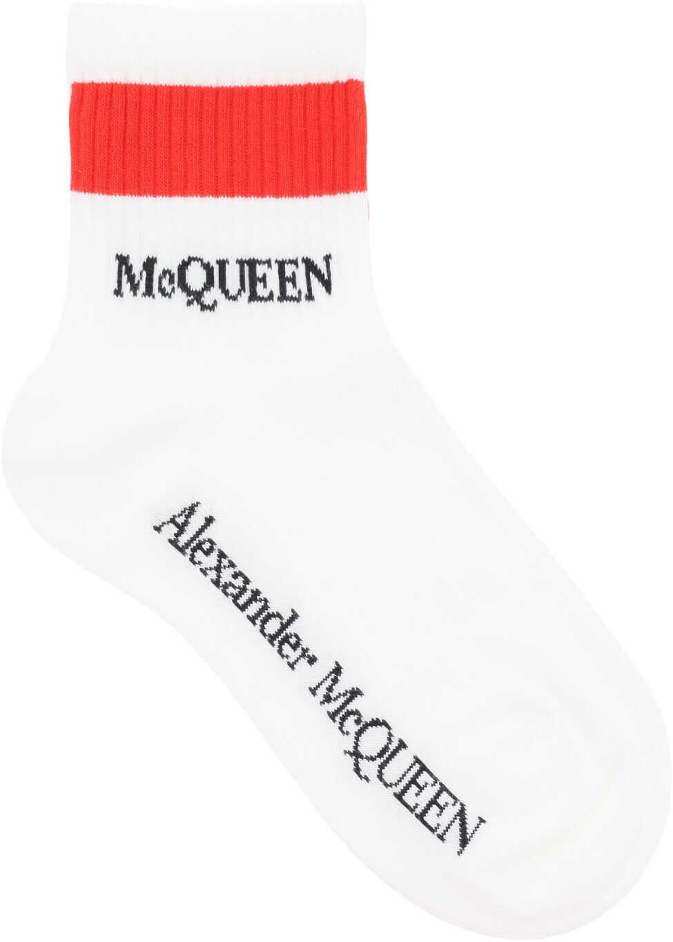 Alexander McQueen Stripe Mcqueen Sport Socks 645422 3D16Q WHITE RED