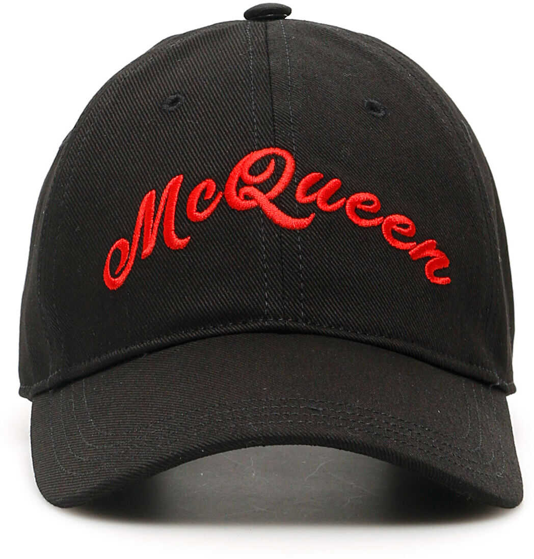 Alexander McQueen Baseball Cap Logo 576534 4105Q BLACK RED