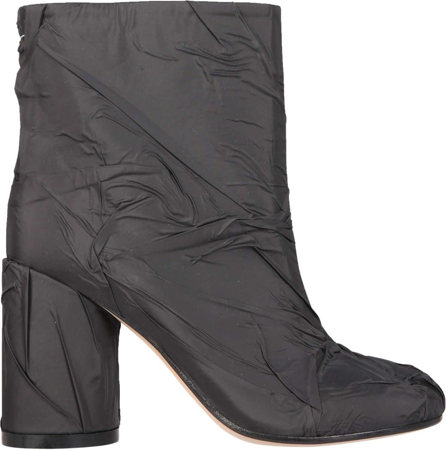 MM6 Maison Margiela Crushed Boots With "6" Heel BLACK