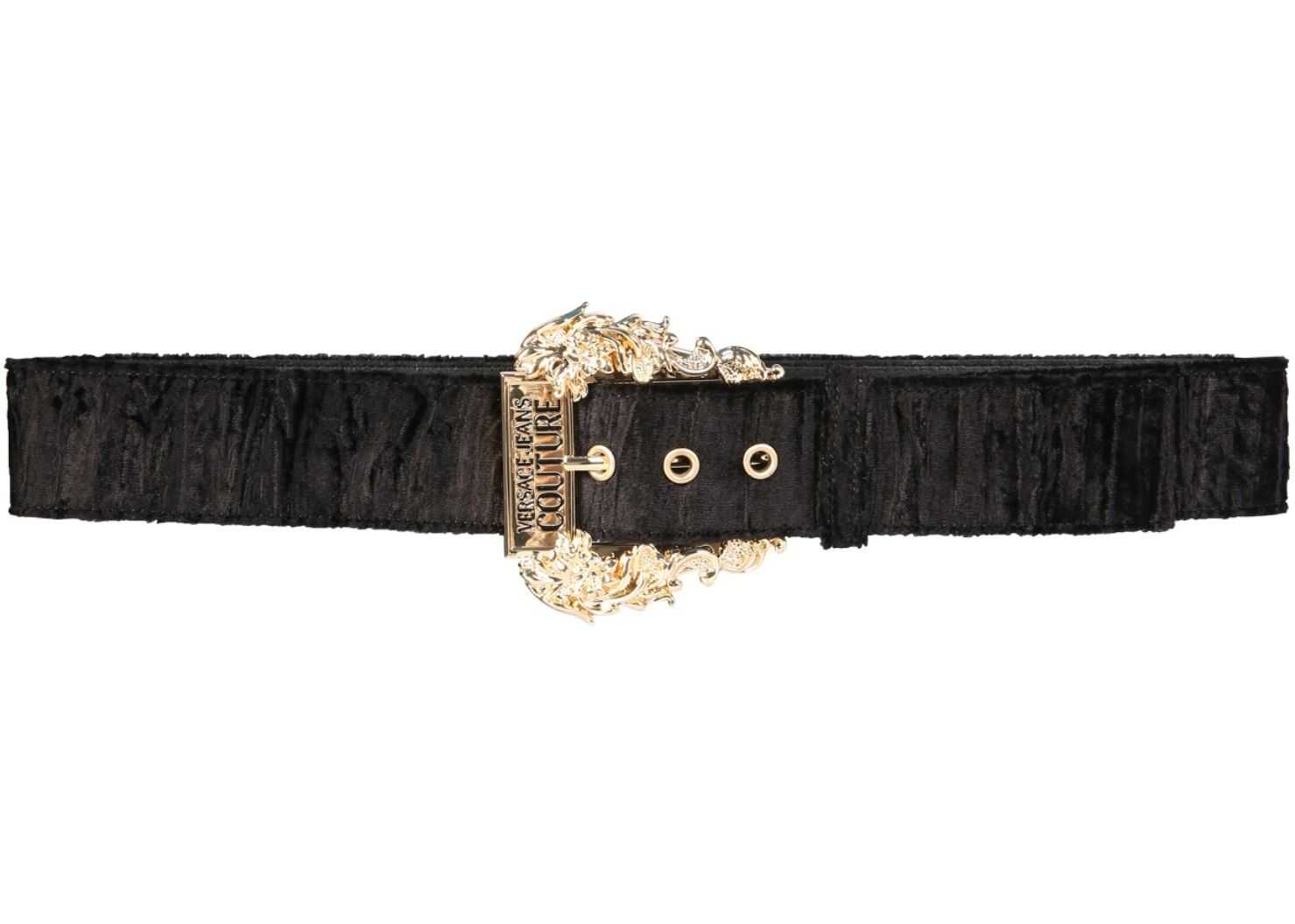 Versace Jeans Couture Belt With Baroque Buckle BLACK