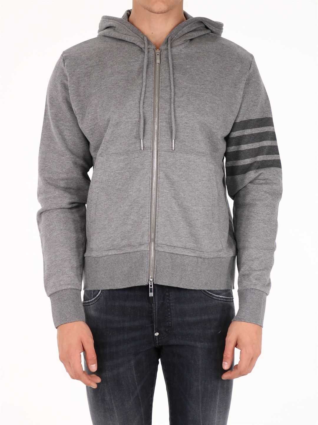 Thom Browne 4 Bar Hoodie Gray MJT249A 06910 Grey