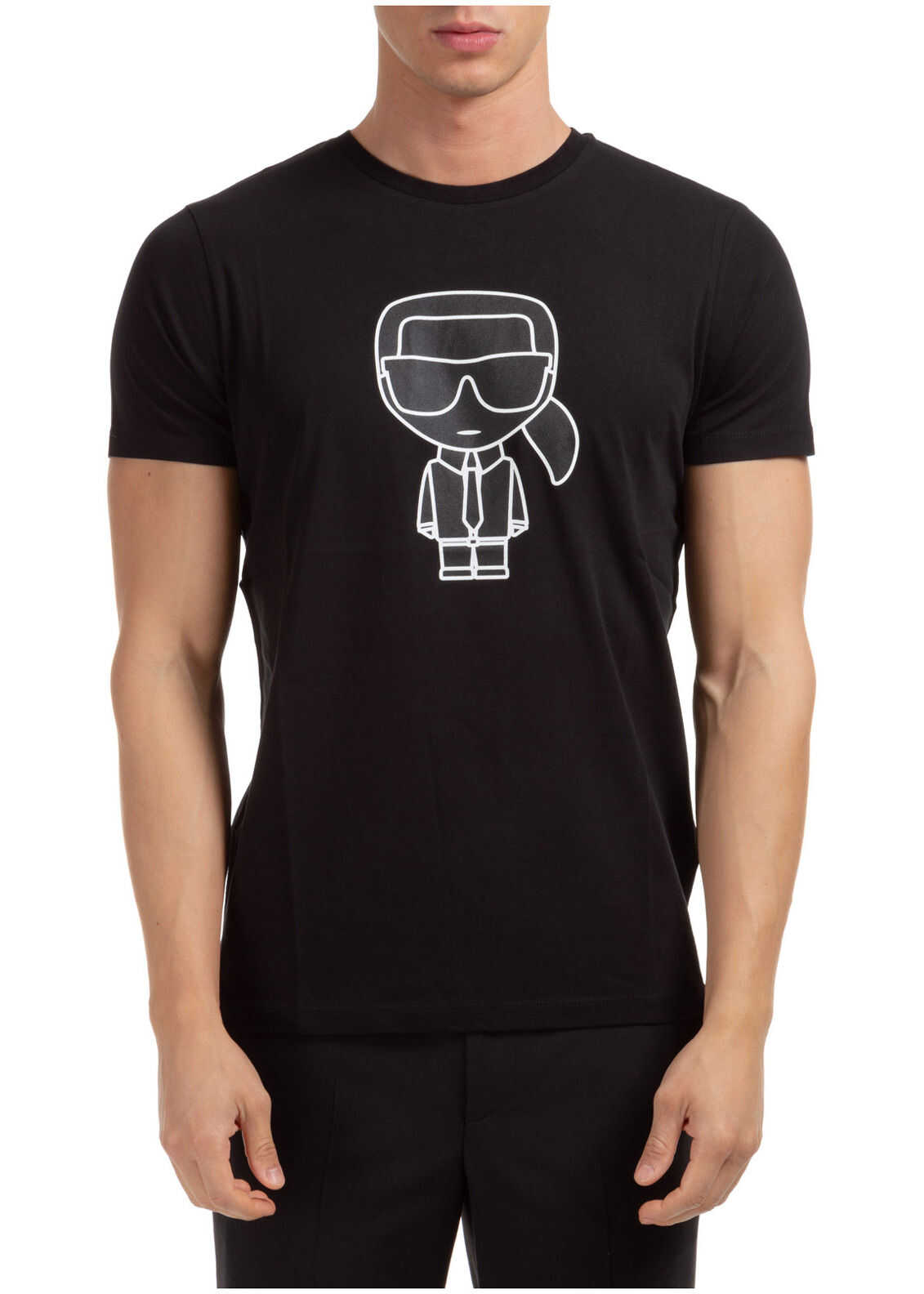 Karl Lagerfeld Short Sleeve T-Shirt Crew Neckline Jumper K/Ikonik Black