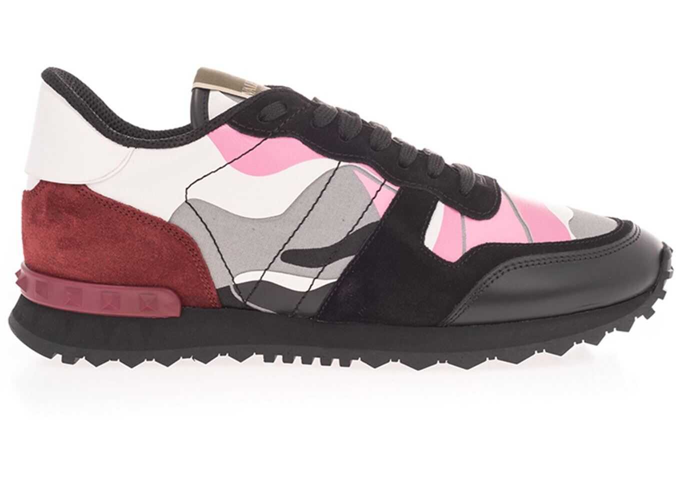 Valentino Garavani Rockrunner Sneakers In Pink And Black Black