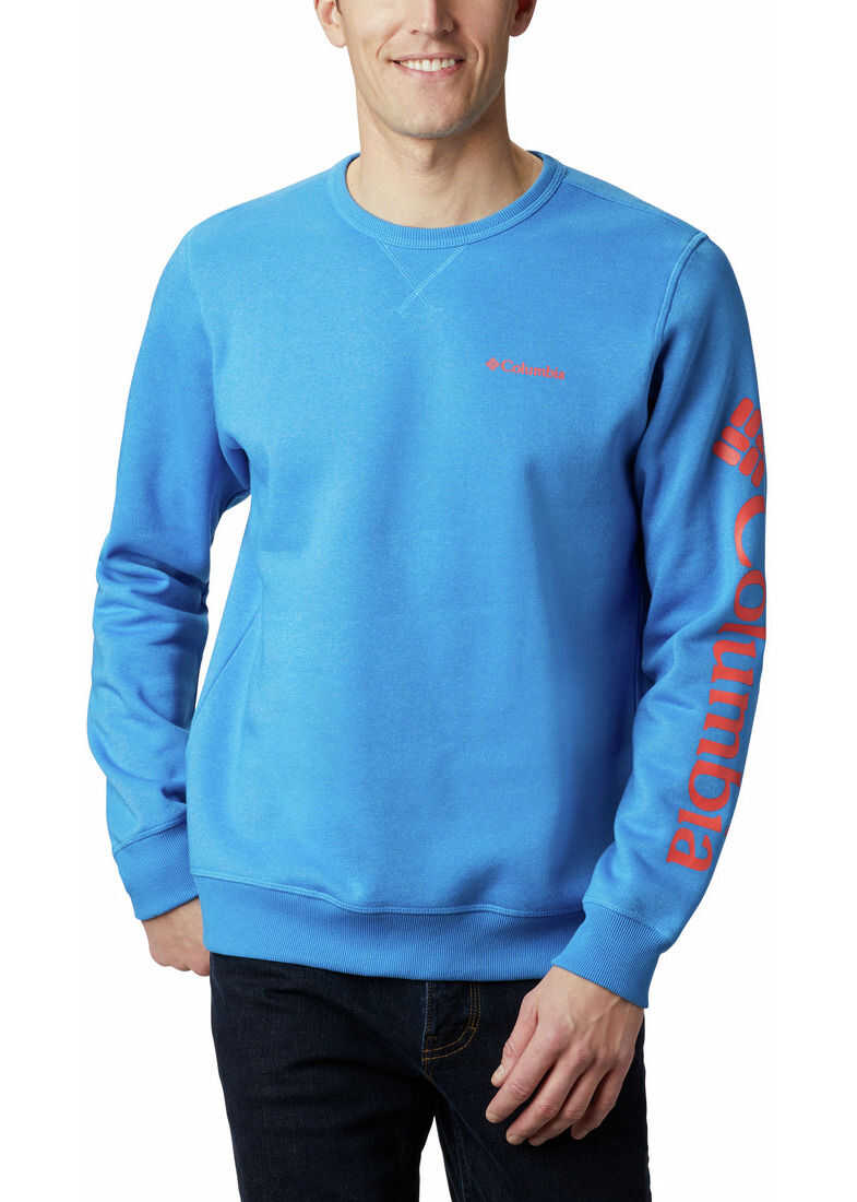 Columbia Logo Fleece Crew 1884931 Azure Blue Head