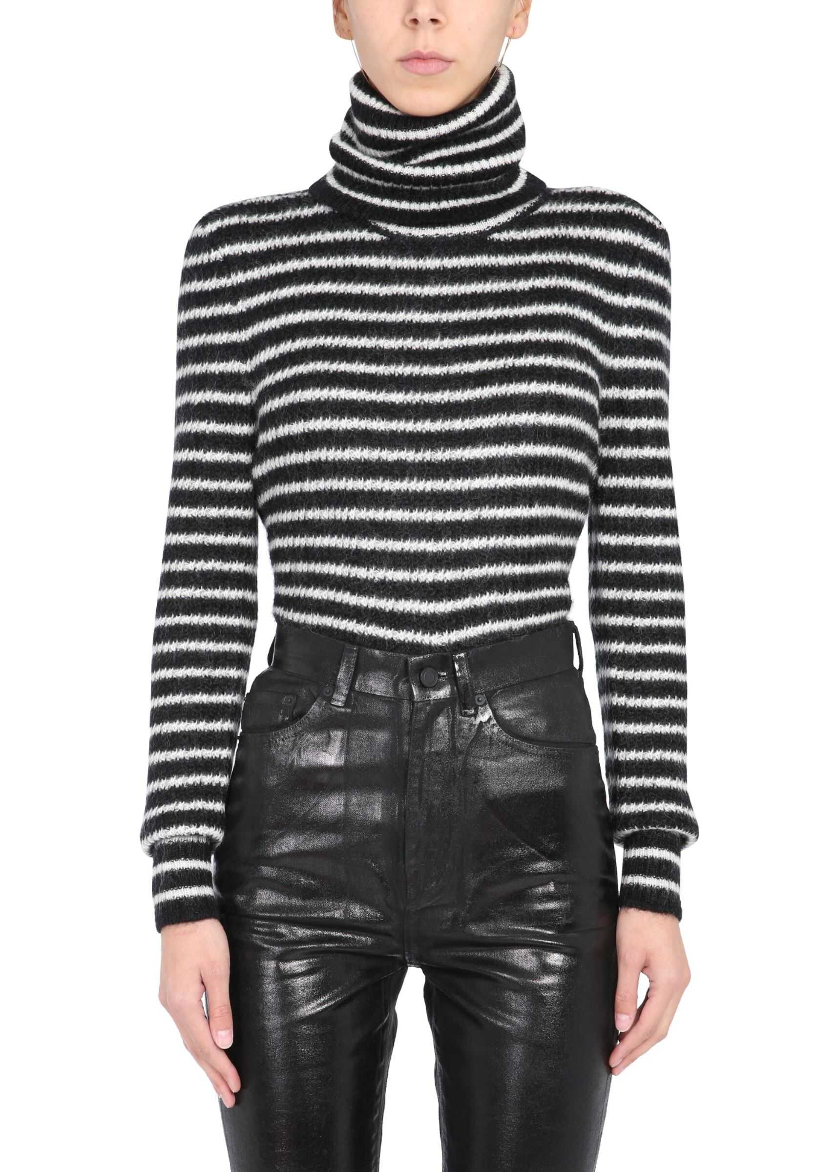 Saint Laurent Striped Sweater BLACK