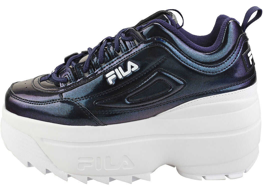 Fila Disruptor 2 Wedge Galactic Platform Trainers In Blue White* Blue